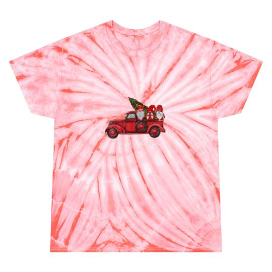 Discover Merry Christmas Vintage Red Truck Gnomes With Christmas Tree Tie Dye T-Shirts