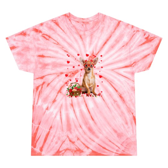 Discover Valentine's Day Chihuahua Dog Heart Flowers Pet Tie Dye T-Shirts