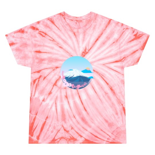 Discover Cherry Blossom and Mountain Fuji Active Tie Dye T-Shirts