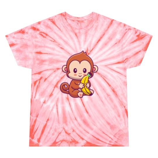 Discover Cute Monkey Holding Banana Cartoon 1 Tie Dye T-Shirts