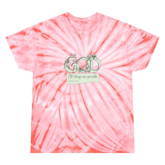 Discover With God All Things are Possible - Christian Verse Female Active Tie Dye T-Shirts