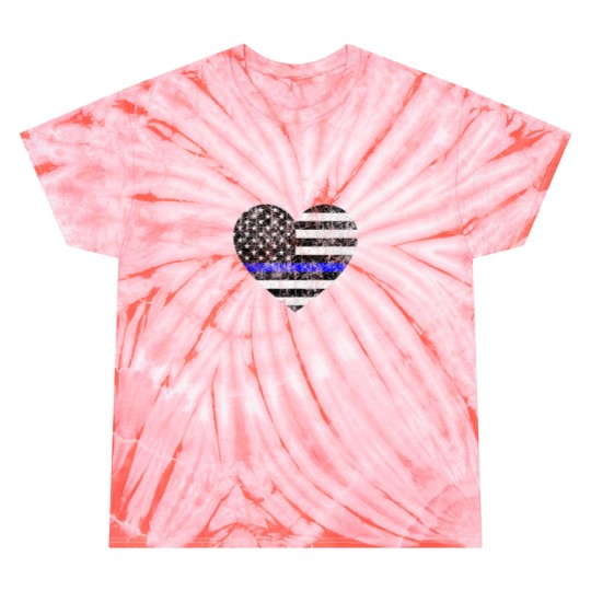Discover Thin Blue Line Flag Love Heart Support Police Tie Dye T-Shirts