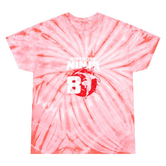 Discover Kids Birthday Ninja 8th Birthday Little Ninja Is 8 Year Old Boys Tie Dye T-Shirts