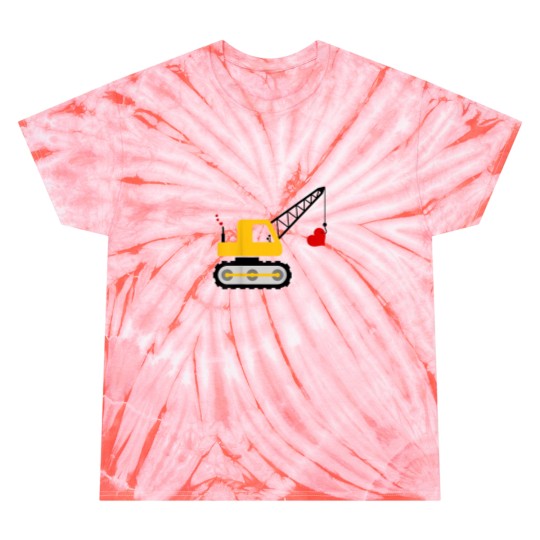 Discover Kids Construction Truck Valentines Day Toddler Boy Tie Dye T-Shirts