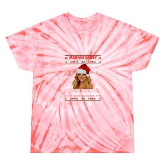 Discover Vintage Mariah Carey Christmas Sweater Tie Dye T-Shirt