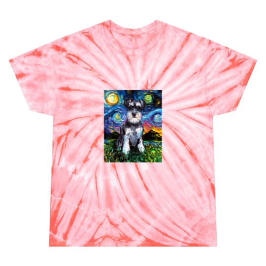 Discover Schnauzer Starry Night Impressionist Dog Art by Aja Tie Dye T Shirts