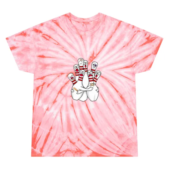 Discover Cartoon Bowling Scared Bowling Pins Funny Sport Bowler Tie Dye T Shirts