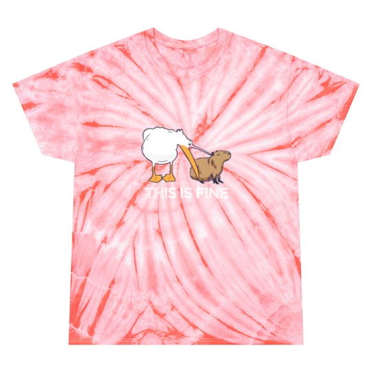 Discover This is fine Meme funny Capybara dog Pelican Nihilism Joke Tie Dye T Shirts