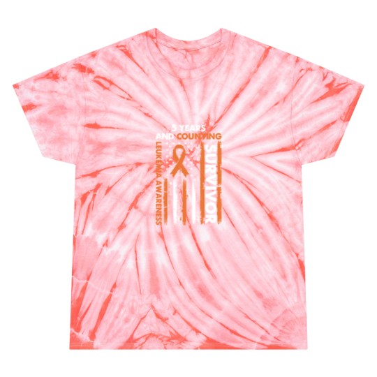 Discover 5 Years And Counting Leukemia Survivor T- Shirt5 Years And Counting Cancer fr€€ Orange Ribbon Leukemia Awareness Survivor T- Tie Dye T Shirts Tie Dye T Shirts