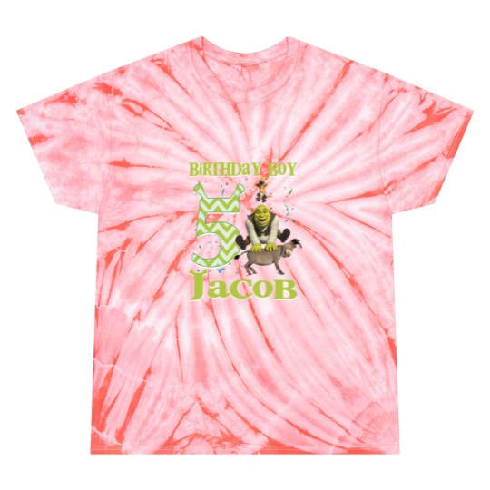 Discover Shrek Birthday Tie Dye T Shirts, Green Ogre Cartoon Custom Personalized Boy Girl Birthday Tie Dye T Shirts