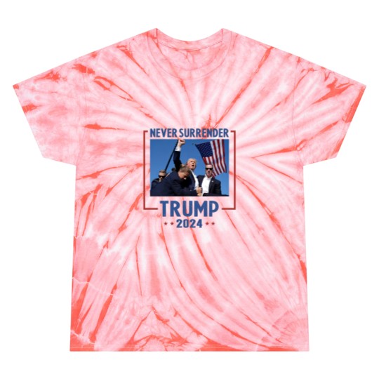 Discover Never Surrender Trump 2024 Tie Dye T-Shirt - Shooting & Assassination Design