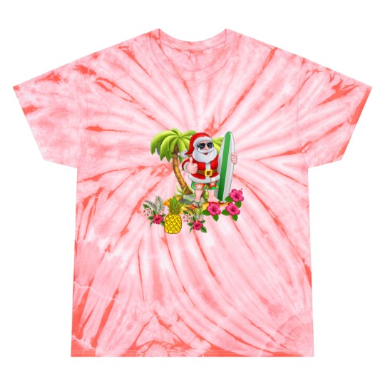 Discover Christmas in July Santa Hawaiian Surfing T Shirt Summer Surf Tie Dye T-Shirts