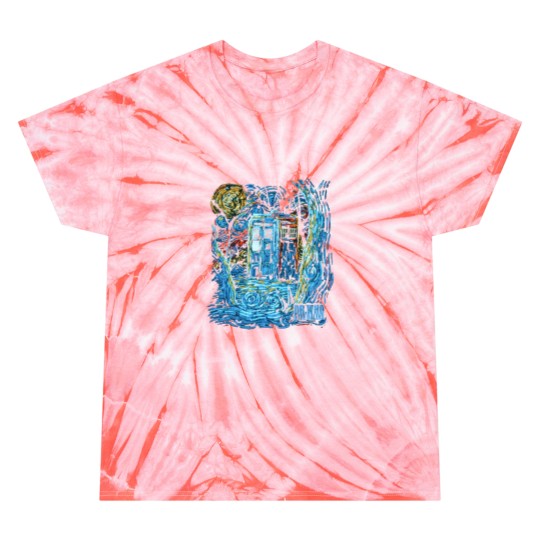 Discover Dr Who and the Daleks Mens Tie Dye T Shirts Size M Short Sleeve Black