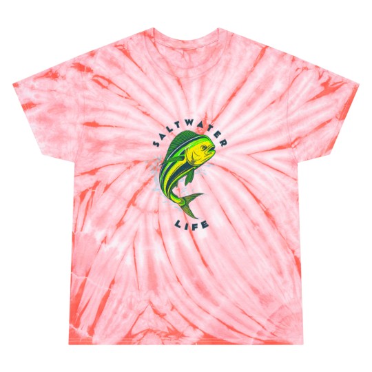 Discover Saltwater Life Saltwater Mahi Mahi Jumping Fishing Tie Dye T-Shirts