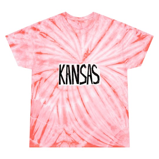 Discover Vintages Kansas Map Word Design Tie Dye T-Shirts