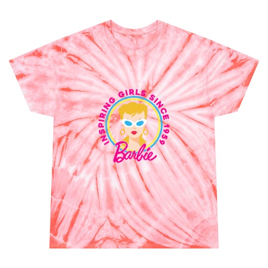 Discover Womens Barbies 60th Anniversary Inspiring Girls Since 59 VNeck Tie Dye T-Shirts