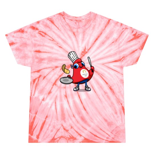 Discover Paris 2024 Phryges - Cartoon chef in red apron with food Tie Dye T Shirts