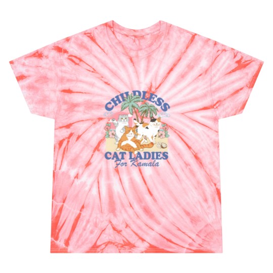 Discover Childless Cat Ladies For Kamala Tie Dye T Shirts, Childless Cat Lady Tie Dye T Shirts