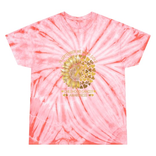 Discover In September We Wear Gold Childhood Cancer Awareness Rainbow Tie Dye T-Shirts