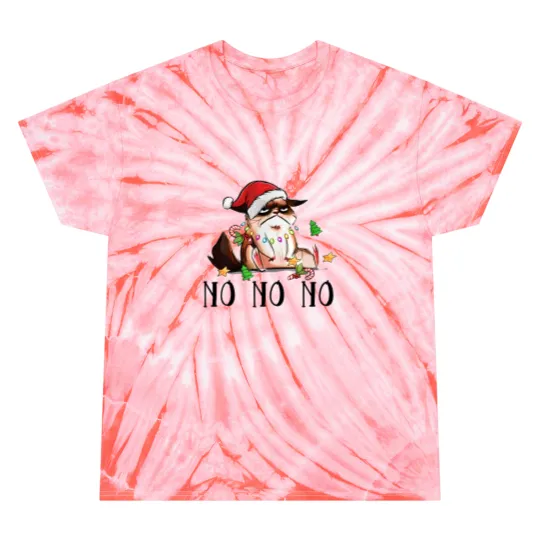 Discover Ugly Christmas Cat Wearing Xmas Hat Say "No No No" Tie Dye T Shirts