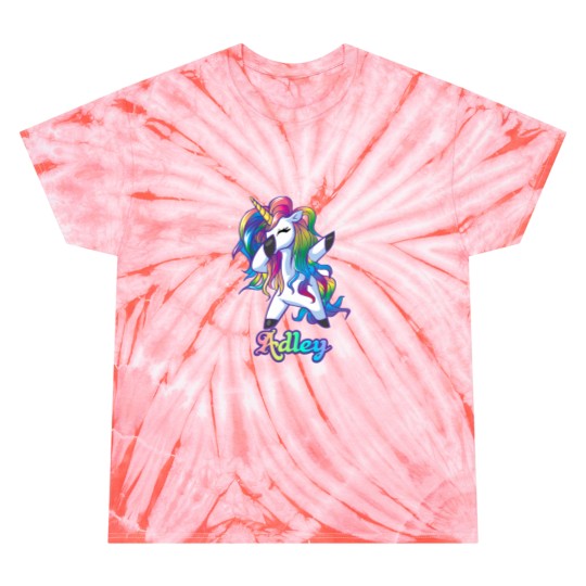 Discover ADLEY Name Personalized Custom Rainbow Unicorns Dabbings Tie Dye T-Shirts