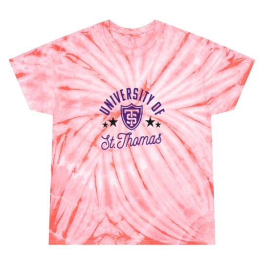 Discover University of St Thomas Tommies Logo Raglan Base Tie Dye T Shirts