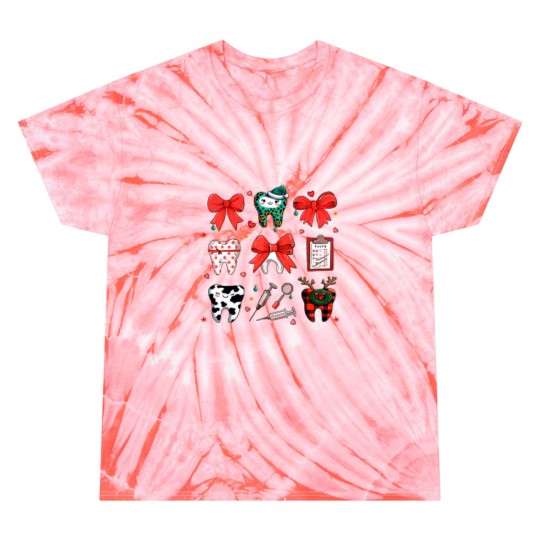 Discover christmas coquette bow dental dentists hygienist cute th Tie Dye T-Shirts