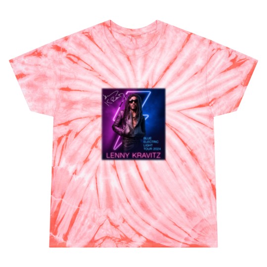 Discover Lenny Kravitz Electric Blue Light Tour 2024 Signature Unisex Tie Dye T Shirts All Size