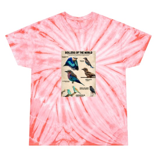 Discover coraciidae roller birds of the world conservation science poster Tie Dye T-Shirts