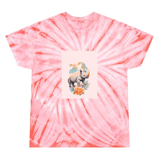Discover 1.sticker Animals Series - colorful cute rhino- pleasant rhino - Rhinoceros Tie Dye T-Shirts
