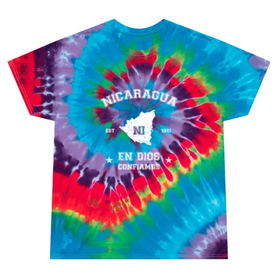 Discover Nicaragua vintage map with date of founding Tie Dye T Shirts