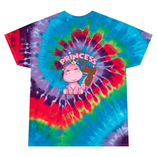 Discover Dinosaur T- Tie Dye T Shirts This Princess is 7 Girls 7th Birthday Pink Dinosaur Party T- Tie Dye T Shirts