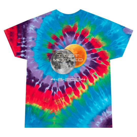 Discover Funny Solar Eclipse 2024 I Got Mooned Tie Dye T Shirts, Totality Eclipse Group Family Tie Dye T Shirts, Matching April 8th 2024