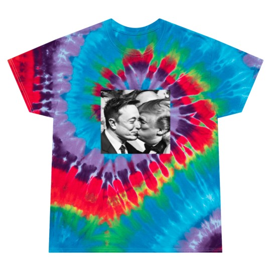 Discover Elon Musk and Donald Trump Kissing Tie Dye T Shirts