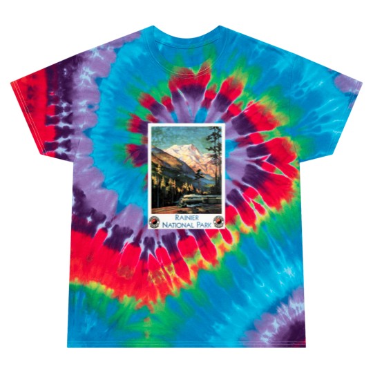 Discover Rainier National Park Old Railway Northern Pacific Tie Dye T Shirts