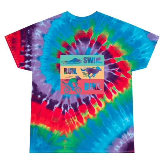 Discover Dog Swim Run Bike Tie Dye T Shirts