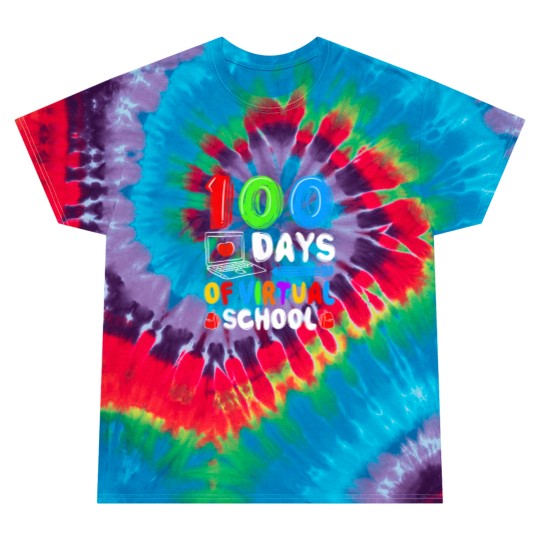 Discover 100 Days Of Virtual School Funny 100th Day Tie Dye T Shirts