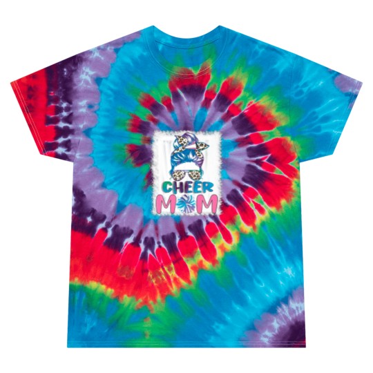 Discover Cute Messy Bun Cheer Mom Funny Leopard Bandana Mot Tie Dye T Shirts