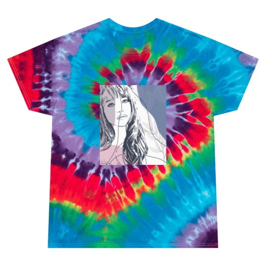 Discover Portrait sketch, tropical plants colorful shapes Tie Dye T Shirts
