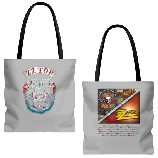 Discover Zz Top Lynyrd Skynyrd Logo The Sharp Dressed Simple Man 2023 Tote Bags (AOP)