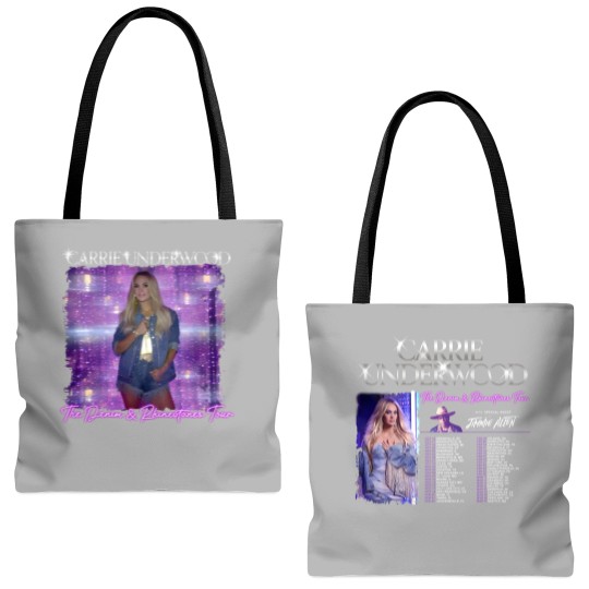 Discover Carrie Underwood Denim and Rhinestones Tour 2023 Double Sided Tote Bags (AOP), Carrie Underwood Fans Tote Bags (AOP)
