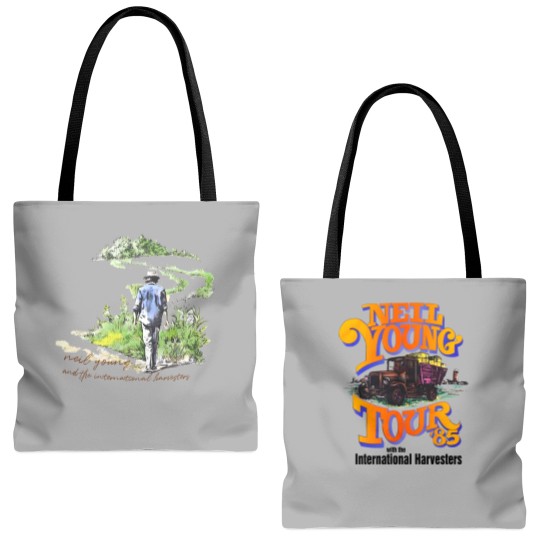 Discover Neil Young Tour 1985 Rock Music Concert Tote Bags (AOP), Vintage