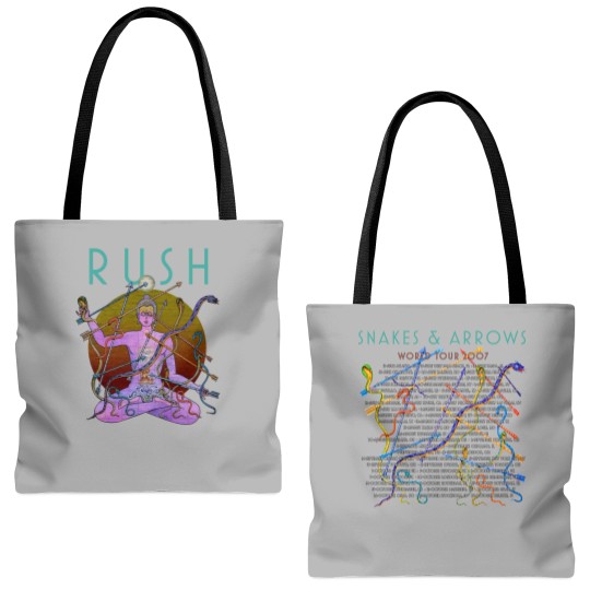 Discover Rush Tote Bags (AOP), Rush Snakes & Arrows Tour 2007 Tour Tote Bags (AOP)