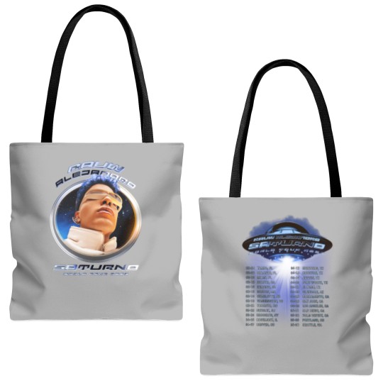 Discover Rauw Alejandro Tote Bags (AOP) Saturno World Tour 2023 Rauw Alejandro Tour 2023 Tote Bags (AOP)