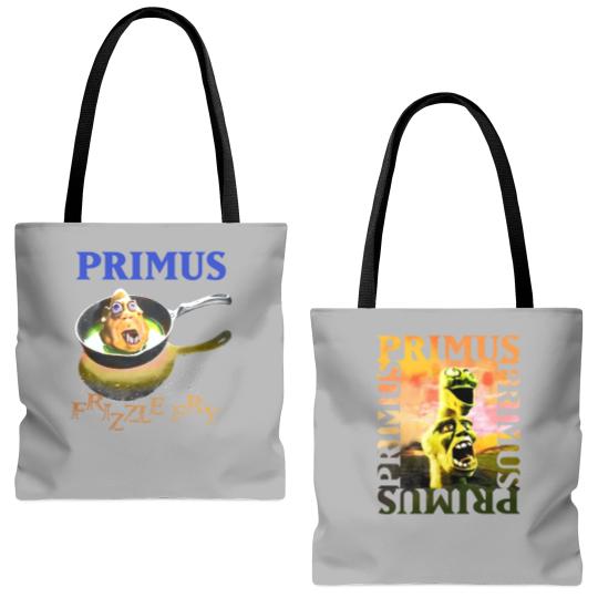 Discover Primus 'Frizzle Fry' 1990 Tour Tote Bags (AOP), Primus 1990 Album Tote Bags (AOP)