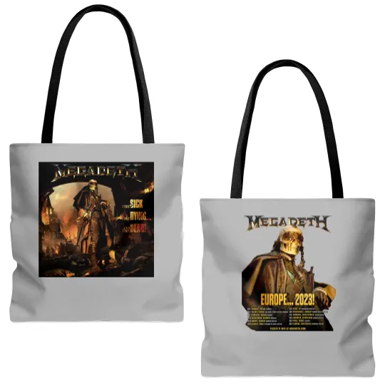 Discover Color Megadeth Band Europe 2023 Tour Summer Dates Tote Bags (AOP)
