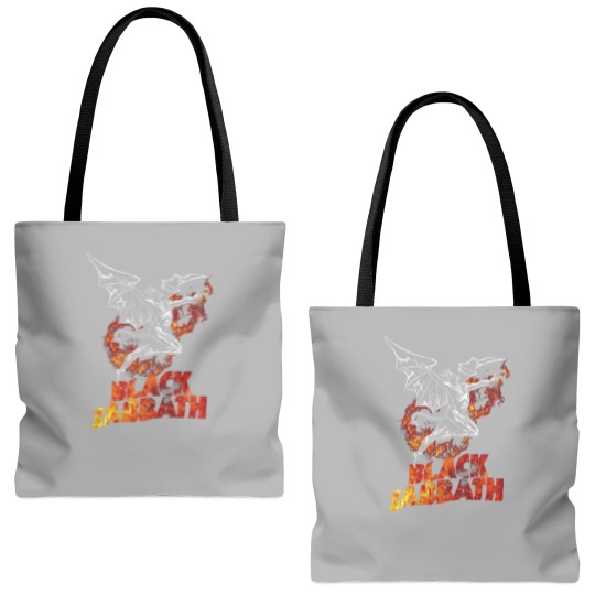 Discover Black Sabbath Band Tote Bags (AOP), Ozzy Osbourne, Black Sabbath Heavy Metal Tote Bags (AOP)