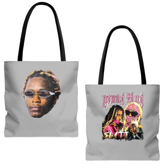 Discover YOUNG THUG "SLATT"  Front an Back Throwback Tote Bags (AOP), Tote Bags (AOP)
