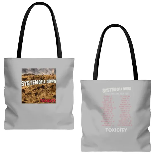 Discover Vintage SYSTEM OF DOWN Toxicity Tour Tote Bags (AOP)