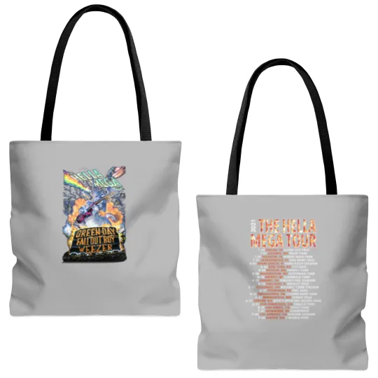 Discover Gren Day Hella Mega Tour Tote Bags (AOP) Music Rock Band